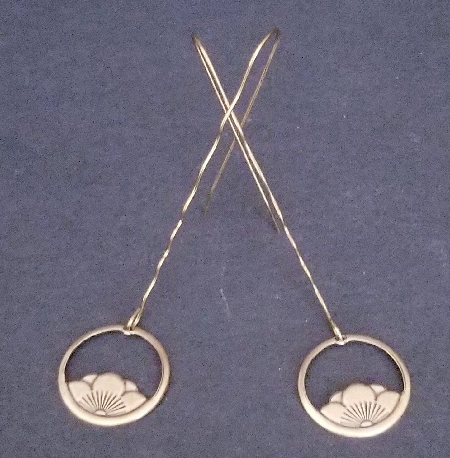 Lotus Raw Brass Earrings