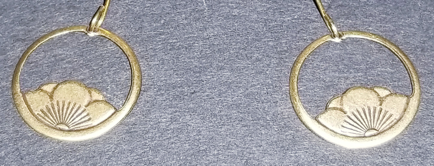Lotus Raw Brass Earrings