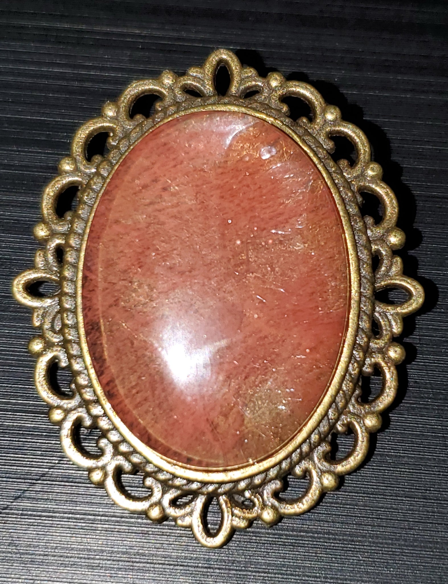 Cherry Quartz Brooch