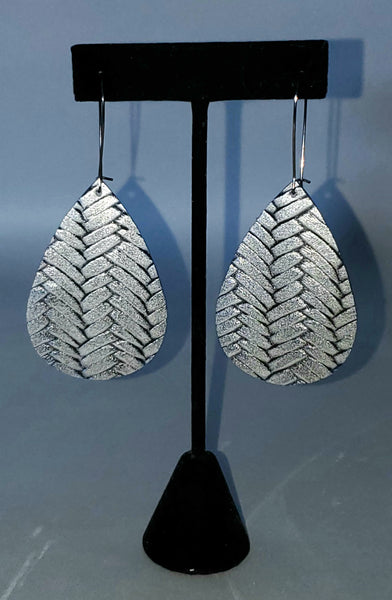 Silver Braided Drop Earrings