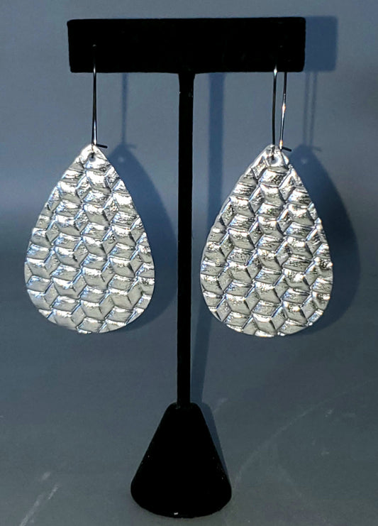 Silver Weave Drop Earrings