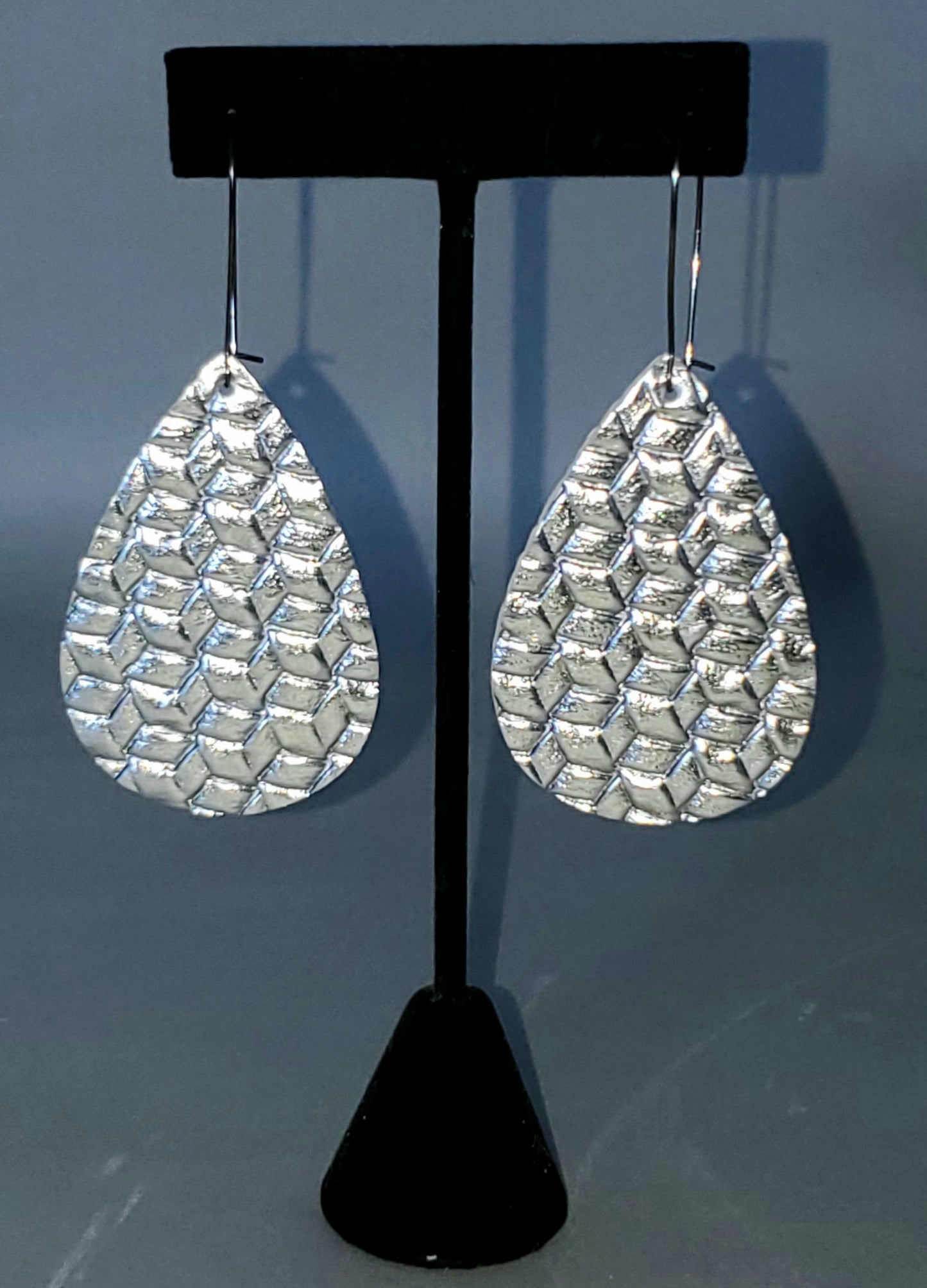 Silver Weave Drop Earrings