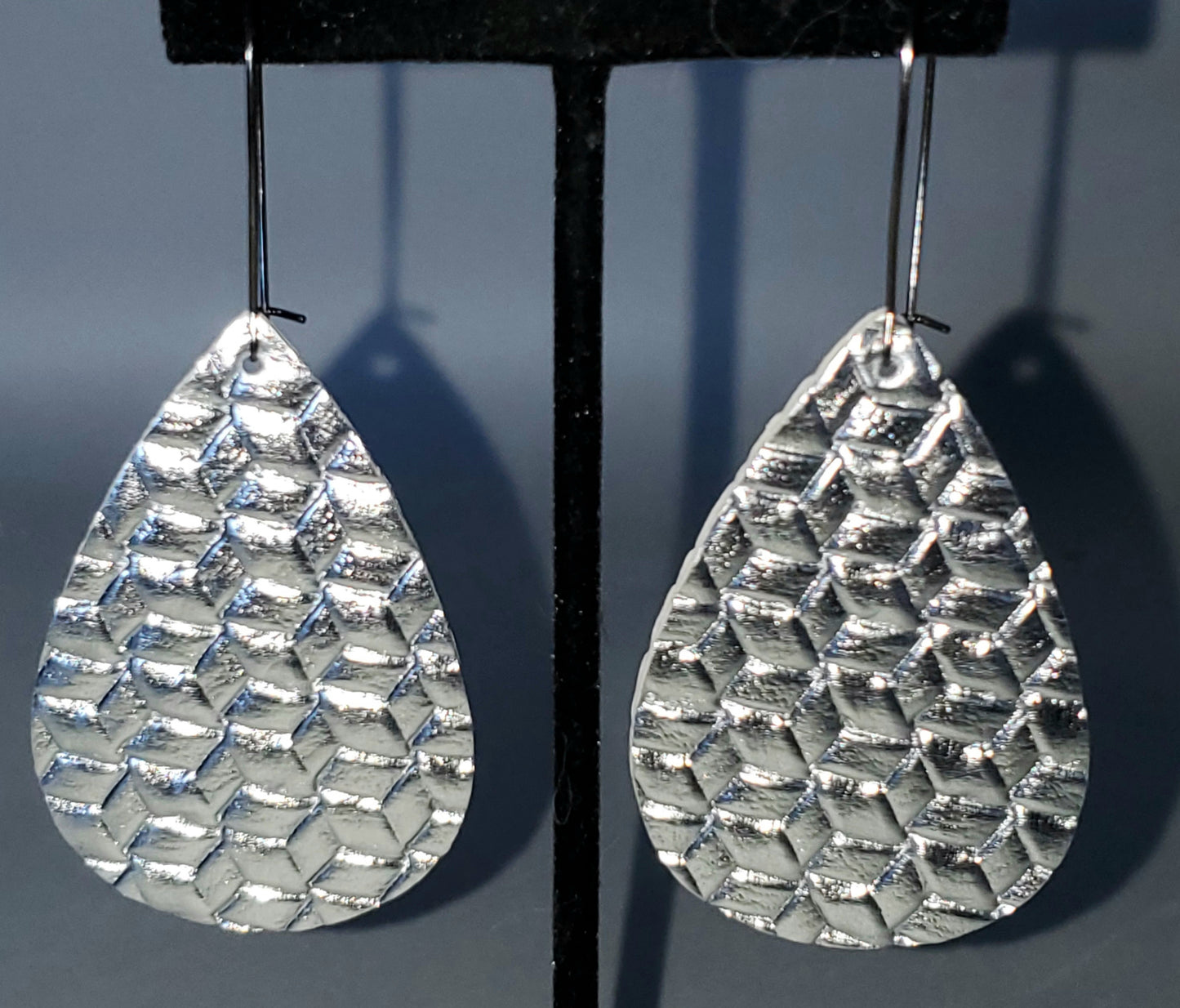 Silver Weave Drop Earrings