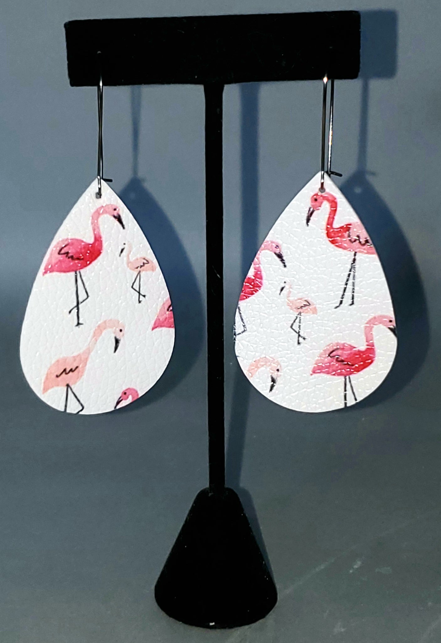 Flamingo Print Drop Earrings