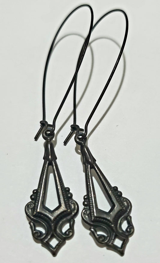Provincial Noir Brass Earrings