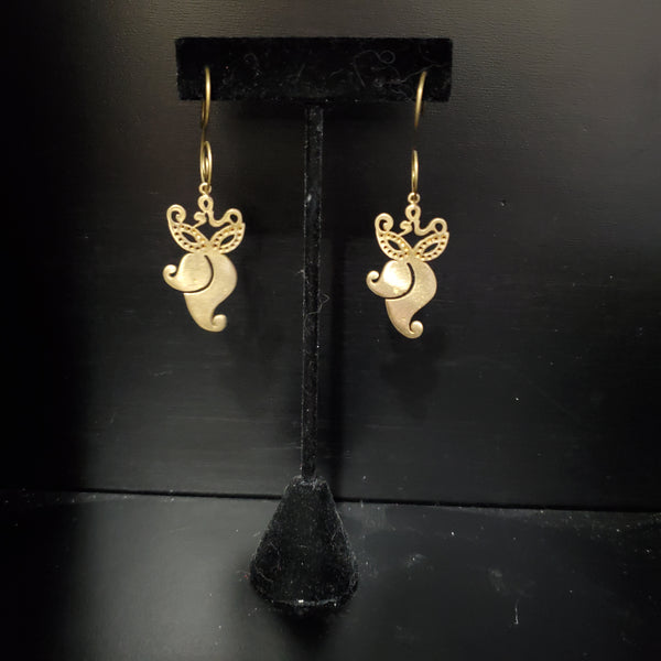 Owl Raw Brass Earrings