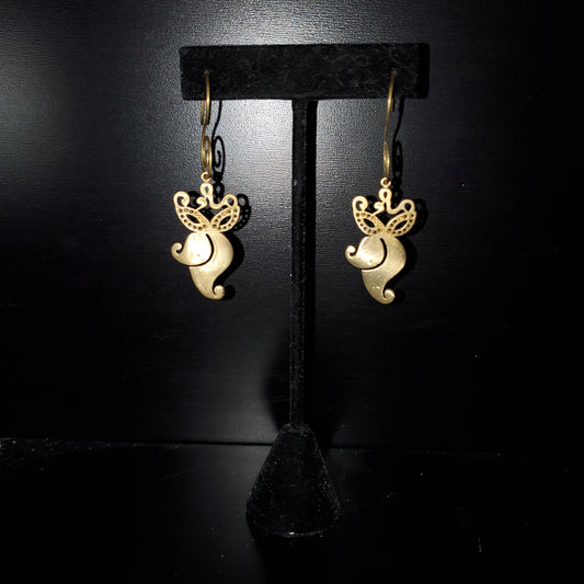 Owl Raw Brass Earrings