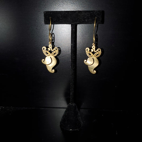 Owl Raw Brass Earrings