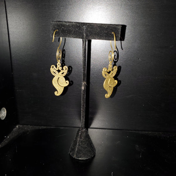 Owl Raw Brass Earrings