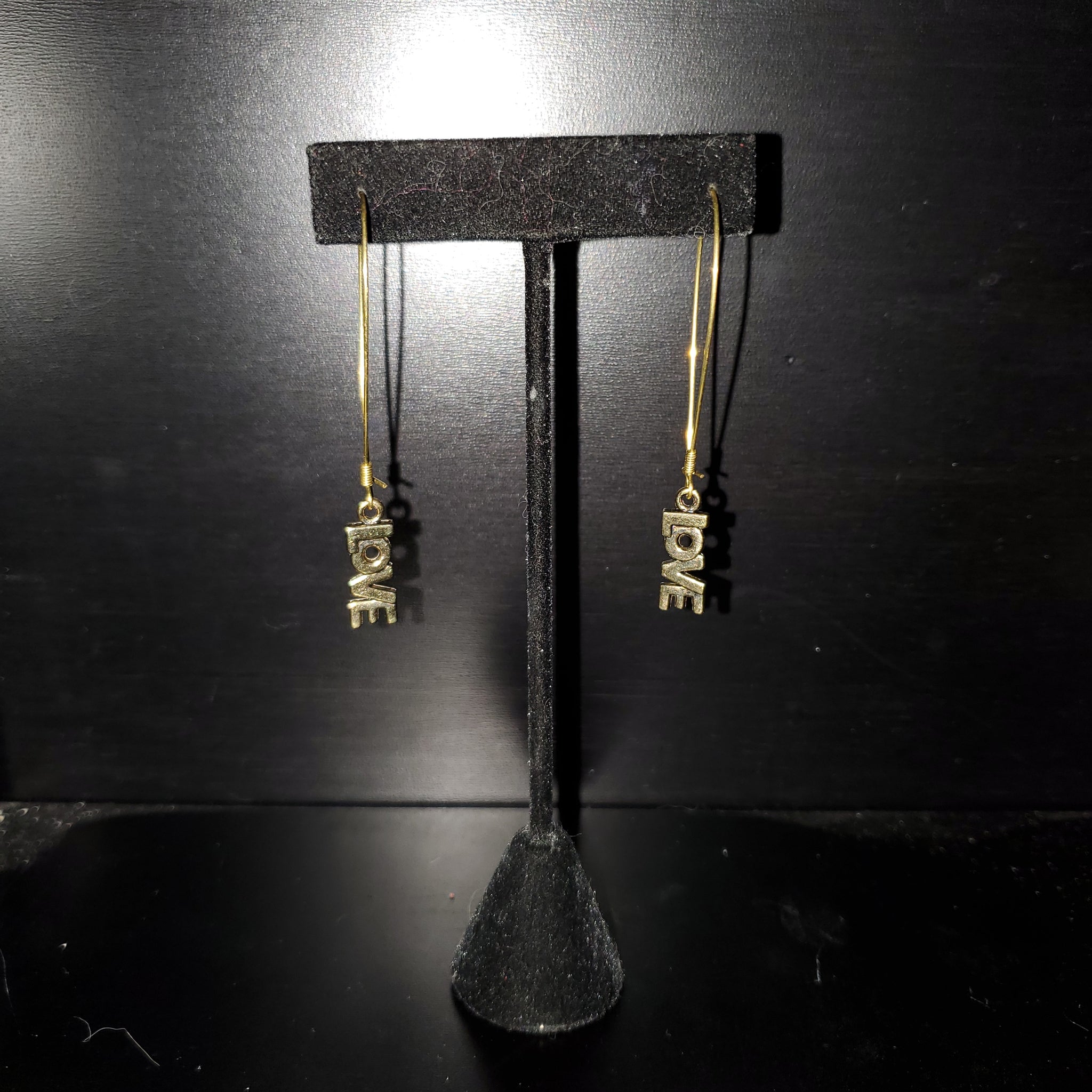Love Raw Brass Earrings