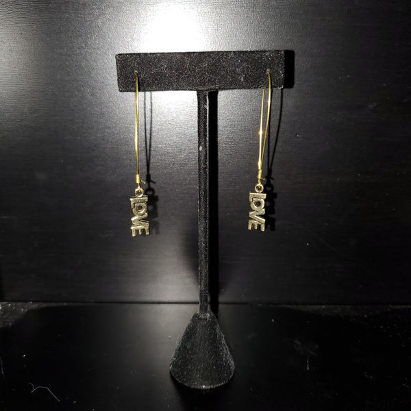 Love Raw Brass Earrings