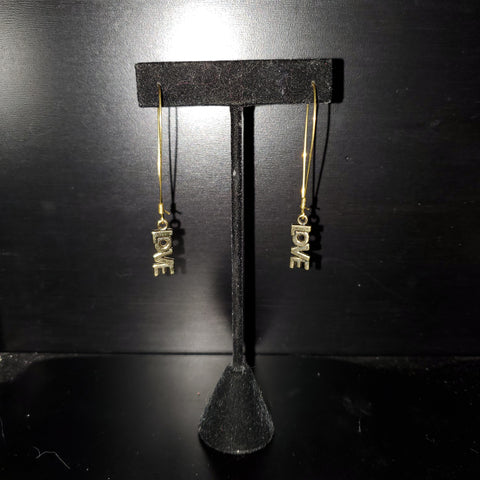 Love Raw Brass Earrings