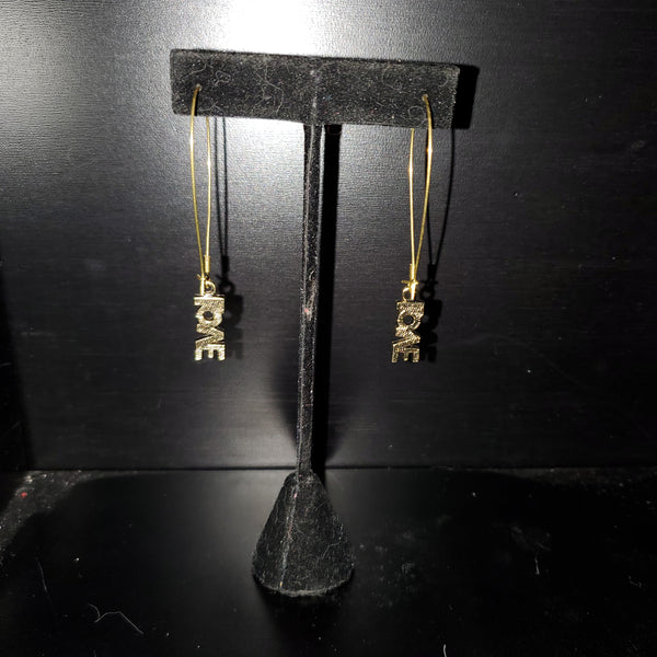 Love Raw Brass Earrings