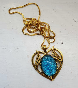 Heart of Blue & Gold Necklace