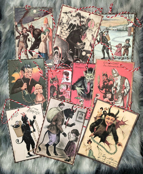 Vintage Krampus Card paper Ornaments