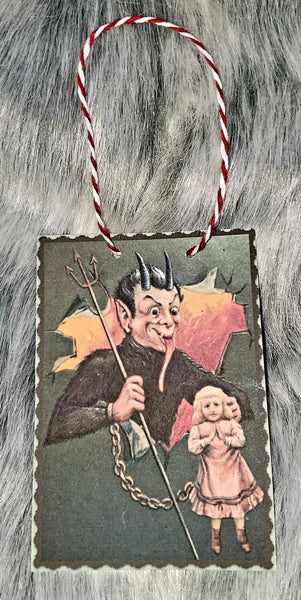 Vintage Krampus Card paper Ornaments