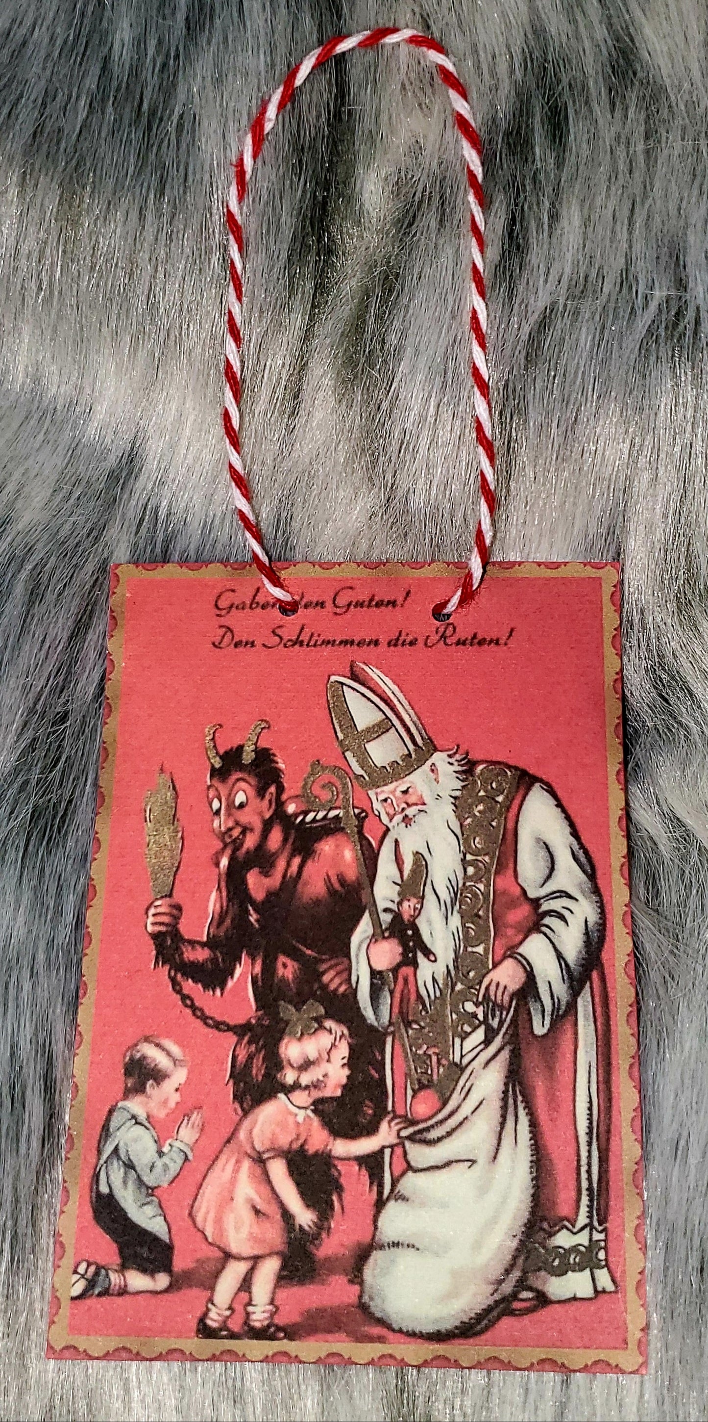 Vintage Krampus Card paper Ornaments