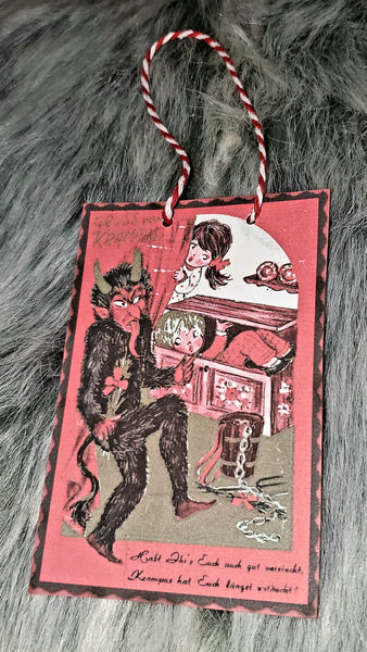 Vintage Krampus Card paper Ornaments