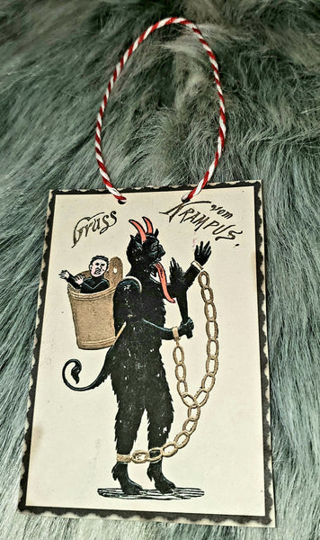 Vintage Krampus Card paper Ornaments