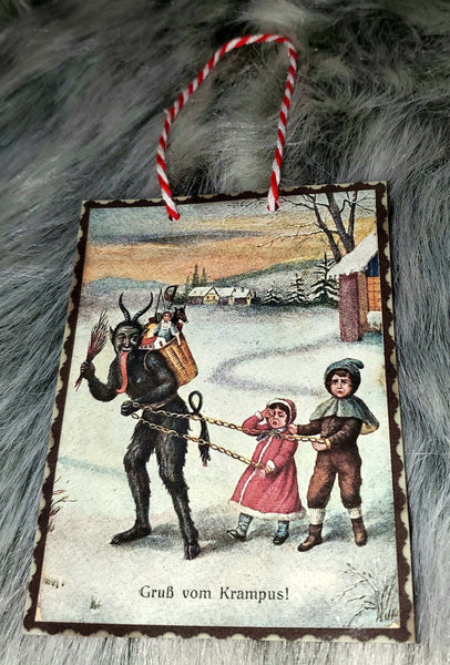 Vintage Krampus Card paper Ornaments