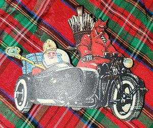 Vintage Krampus & Santa Ornament (road trip)