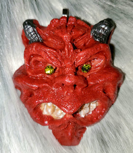 Carved Krampus Face Ornament