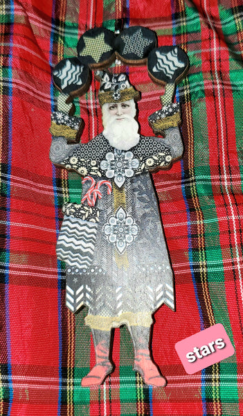 Folk Art Santa Ornaments
