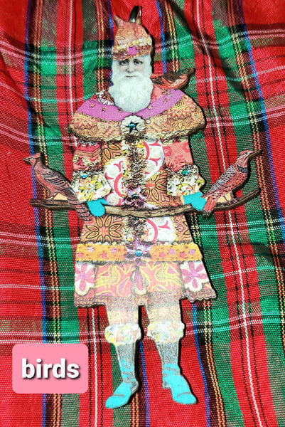 Folk Art Santa Ornaments