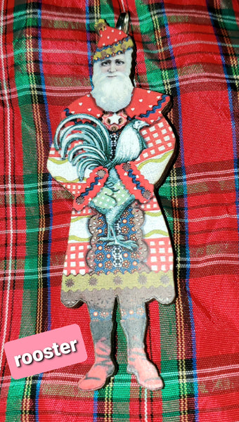 Folk Art Santa Ornaments