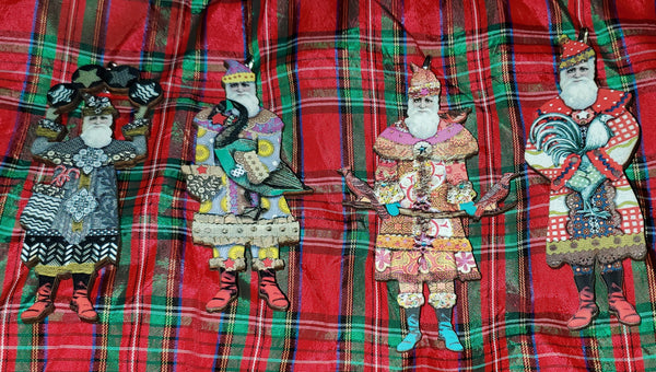 Folk Art Santa Ornaments