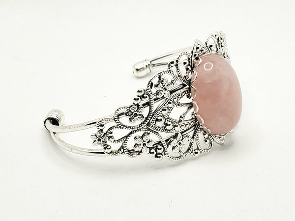 Victorian Style Rose Quartz Bracelet