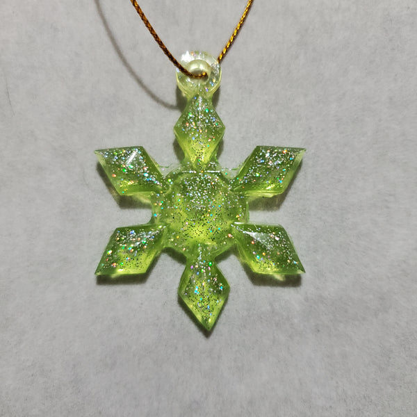 MCM Lime Green Small Snowflake Ornament