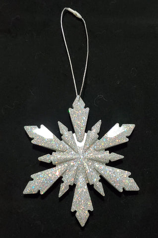 Silver Twelve Pointed Snowflake Ornament