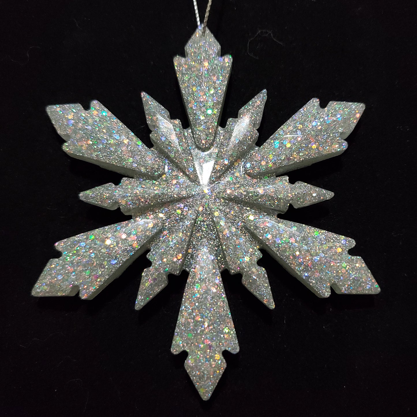 Silver Twelve Pointed Snowflake Ornament