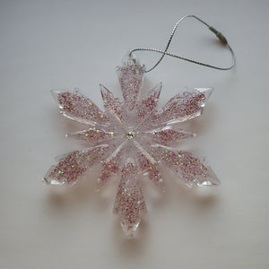 Pink Frost Twelve Pointed Snowflake Ornament