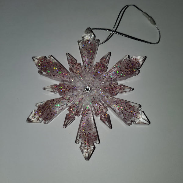 Pink Frost Twelve Pointed Snowflake Ornament