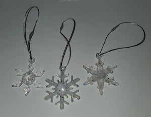 Frosted Ice Snowflake Ornament Set