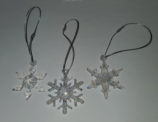 Frosted Ice Snowflake Ornament Set
