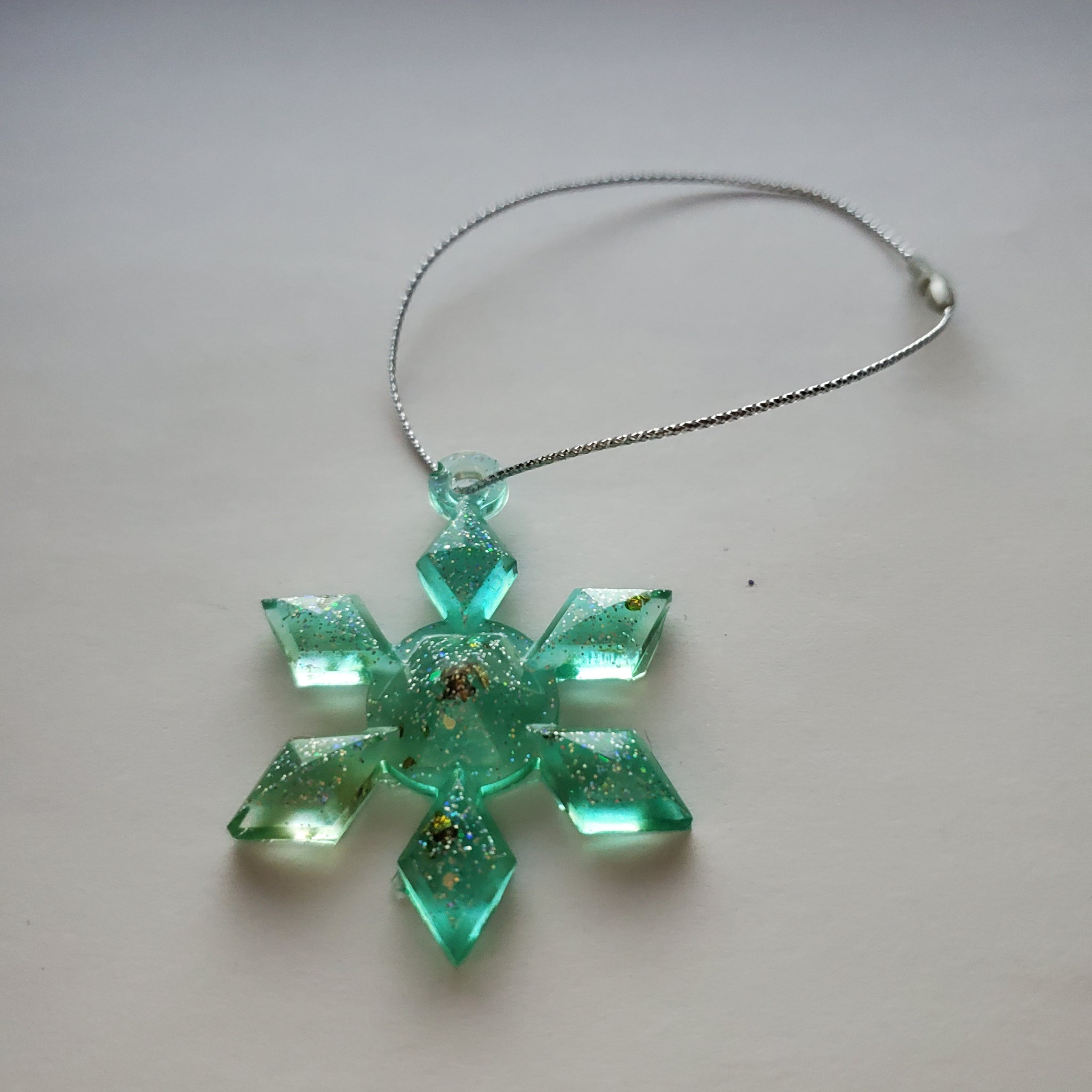 MCM Sea Green Small Snowflake Ornament