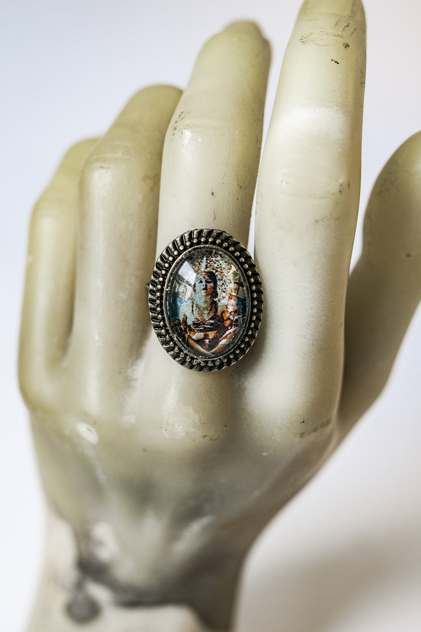 Vintage Gypsy Goddess Cabochon Ring