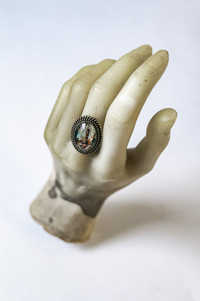 Vintage Gypsy Goddess Cabochon Ring