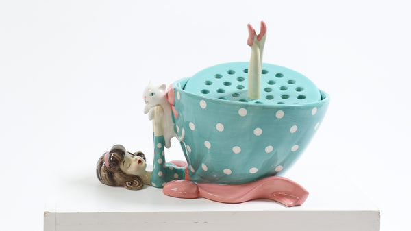 Retro Lady Ceramic Bowl