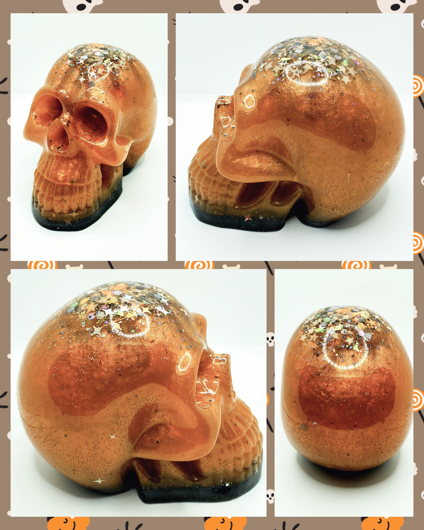 Autumn Splendor Glitz Skull Figurine