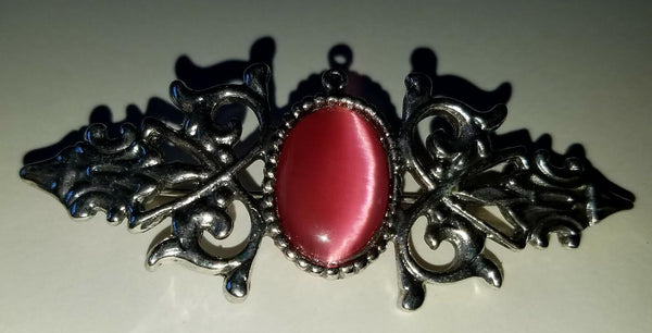 Pink Cat's Eye Brooch