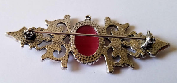 Pink Cat's Eye Brooch