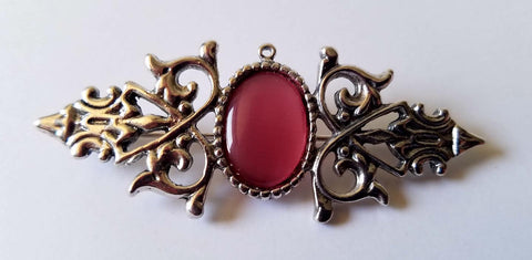 Pink Cat's Eye Brooch