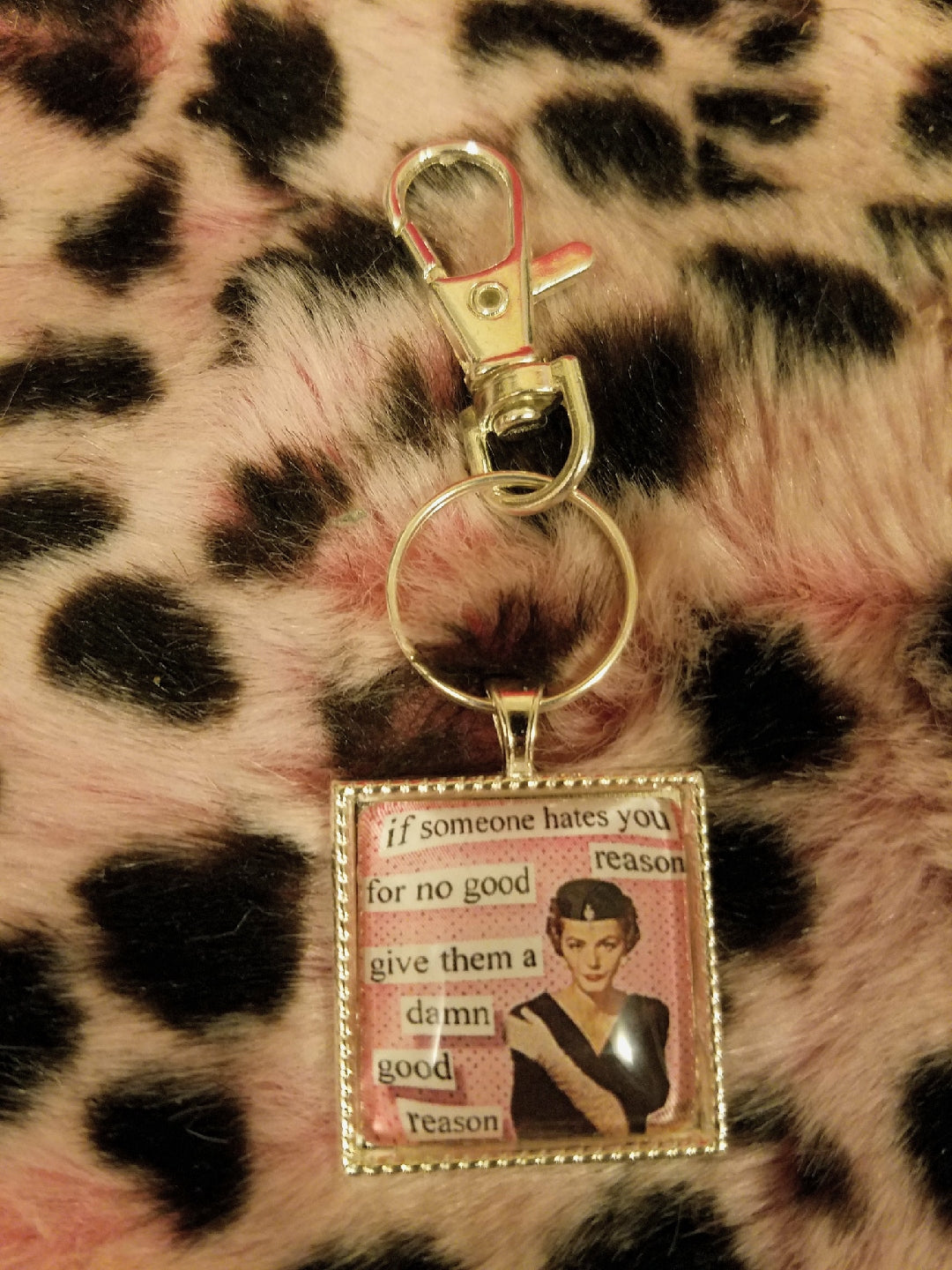 Vintage Sass Cabochon Key Chain