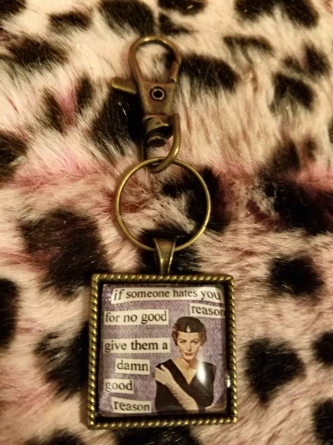 Vintage Sass Cabochon Key Chain