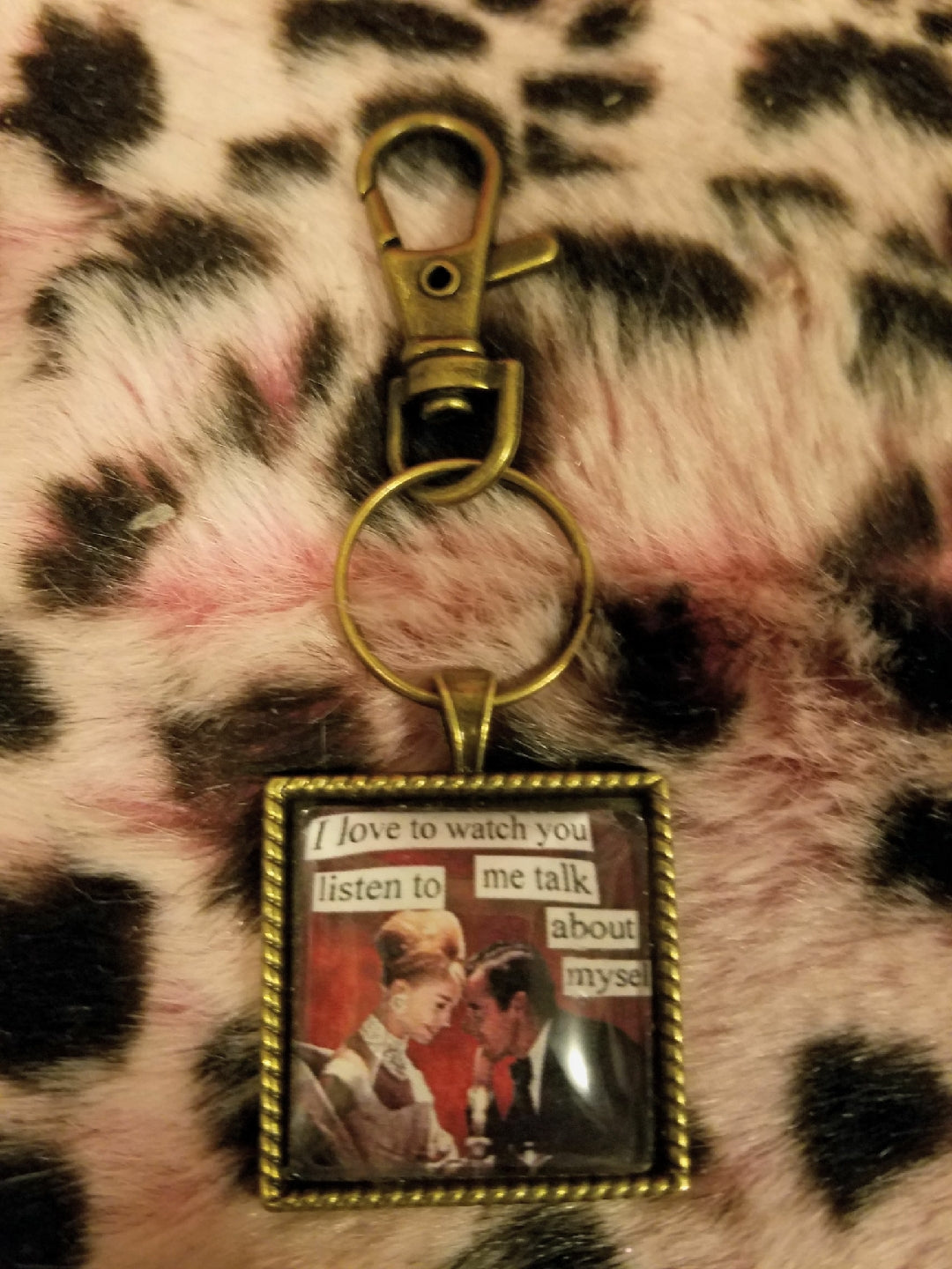 Vintage Sass Cabochon Key Chain