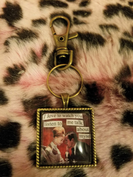 Vintage Sass Cabochon Key Chain